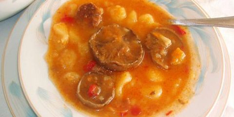 Níscalos con patatas. Conservas Anda.