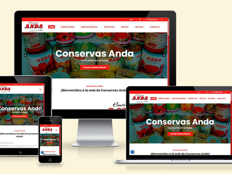 Web de Conservas Anda en distintos dispositivos